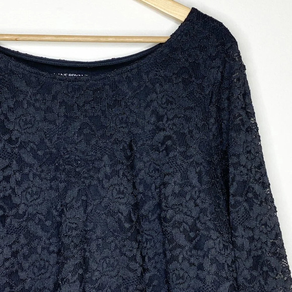 Lane Bryant Black Lace 3/4 Sleeve Crop Top Plus 22/24 Party Evening Date Night - Picture 2 of 10